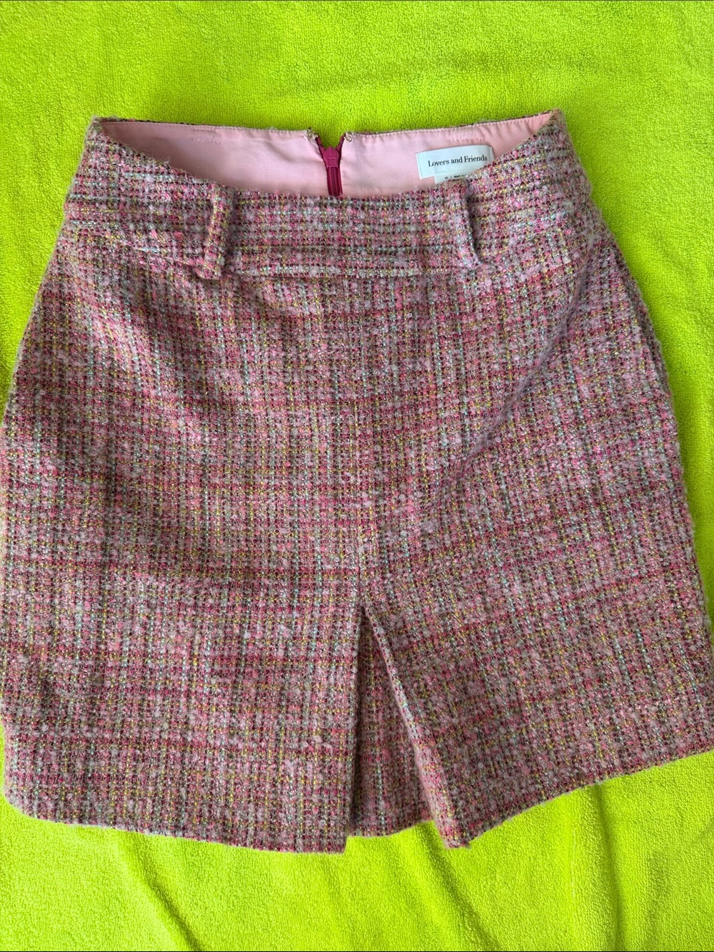 Lovers + Friends Pink Multi Tweed Skort